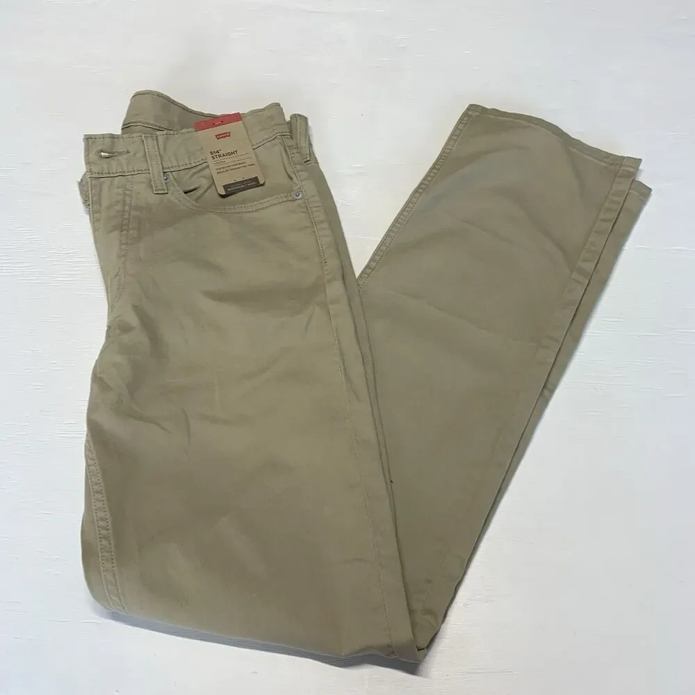 NWT Levi's Men's 514 Straight Fit Stretch Jeans 32/34 Sand Brown